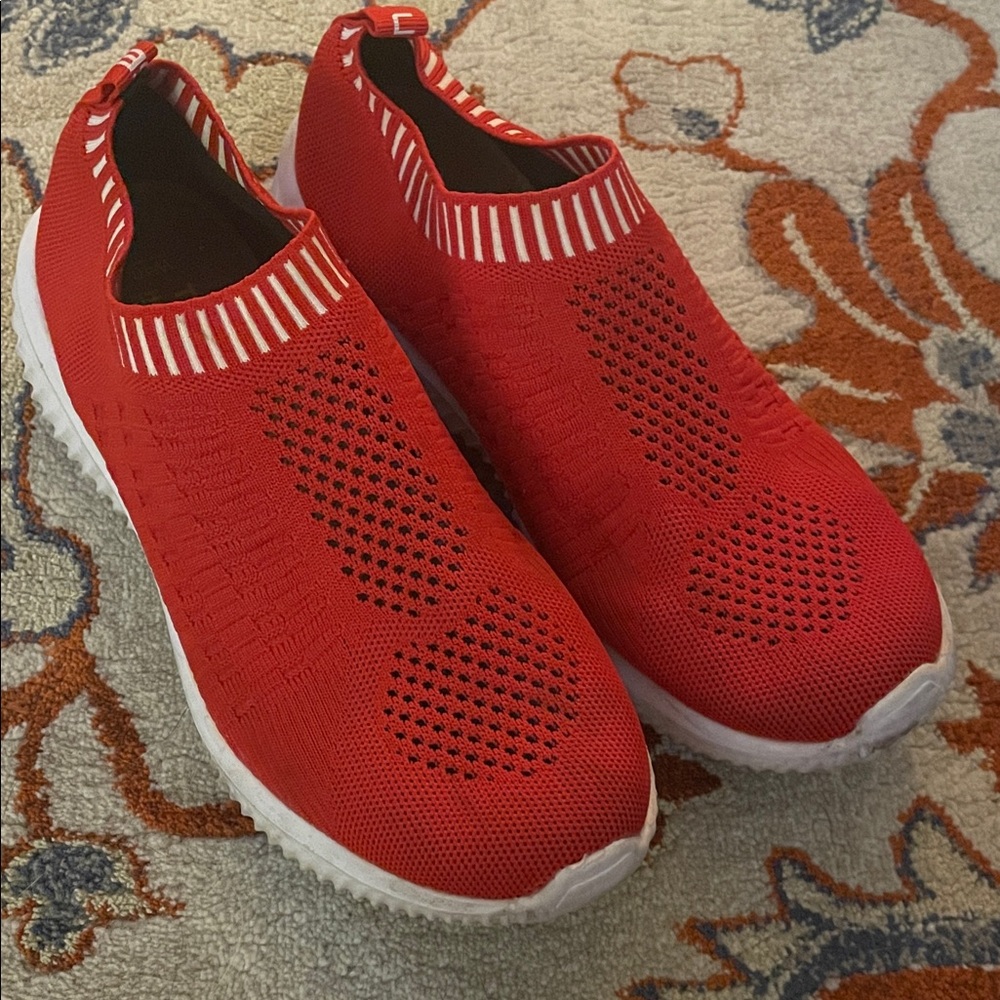 Red Slip-On Sneakers